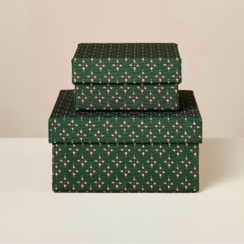 Holiday Star Motif Christmas Gift Box (Set of 2) - Hearth & Hand™ with Magnolia